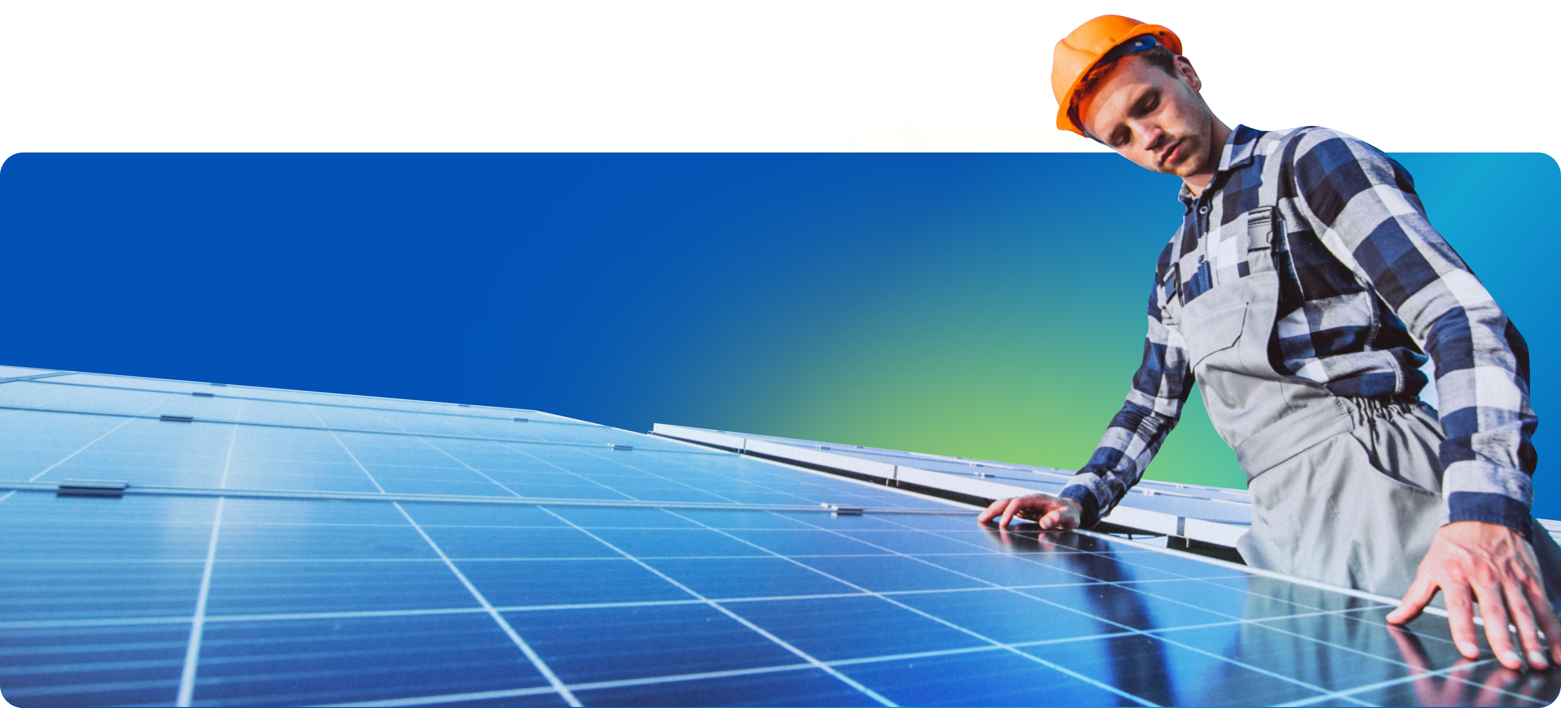 man in hard hat working on solar panel
